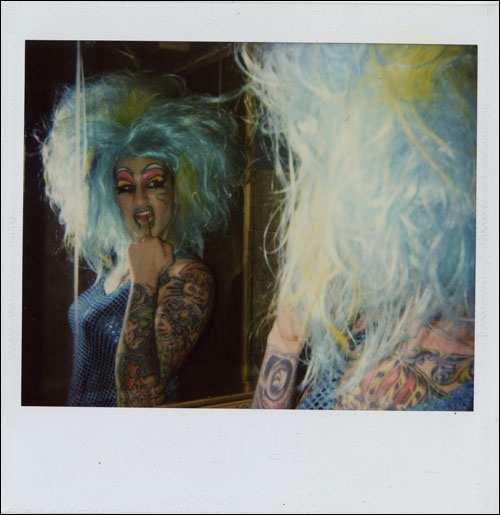 Rainblo Gutter Punk Tranny Celebrity Polaroid by Jeremy Kost Art Basel exhibit