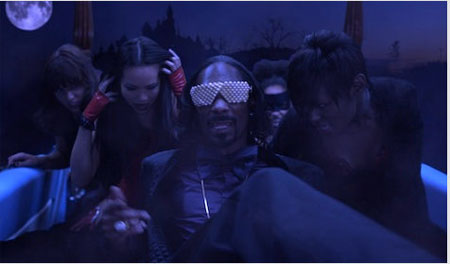 Silver Barracuda Pyramid Stud Sunglasses by a-morir by kerin.rose on Snoop Dogg in his new music video Gangsta Luv!