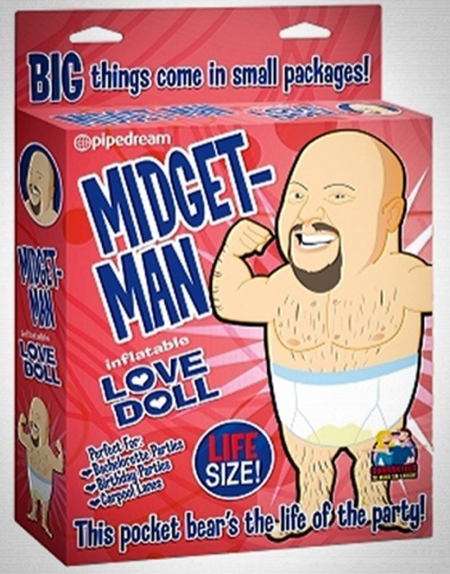 "Midget Man Love Doll" is ready to rumble in his urine stained skivvies. Yay!